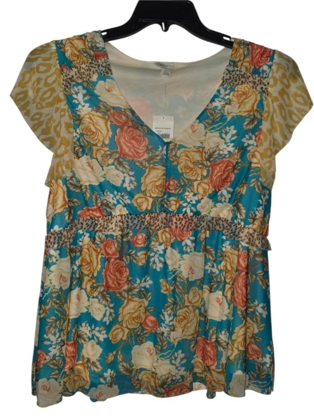 Cato Short Sleeve Floral Blouse Size Large NWT